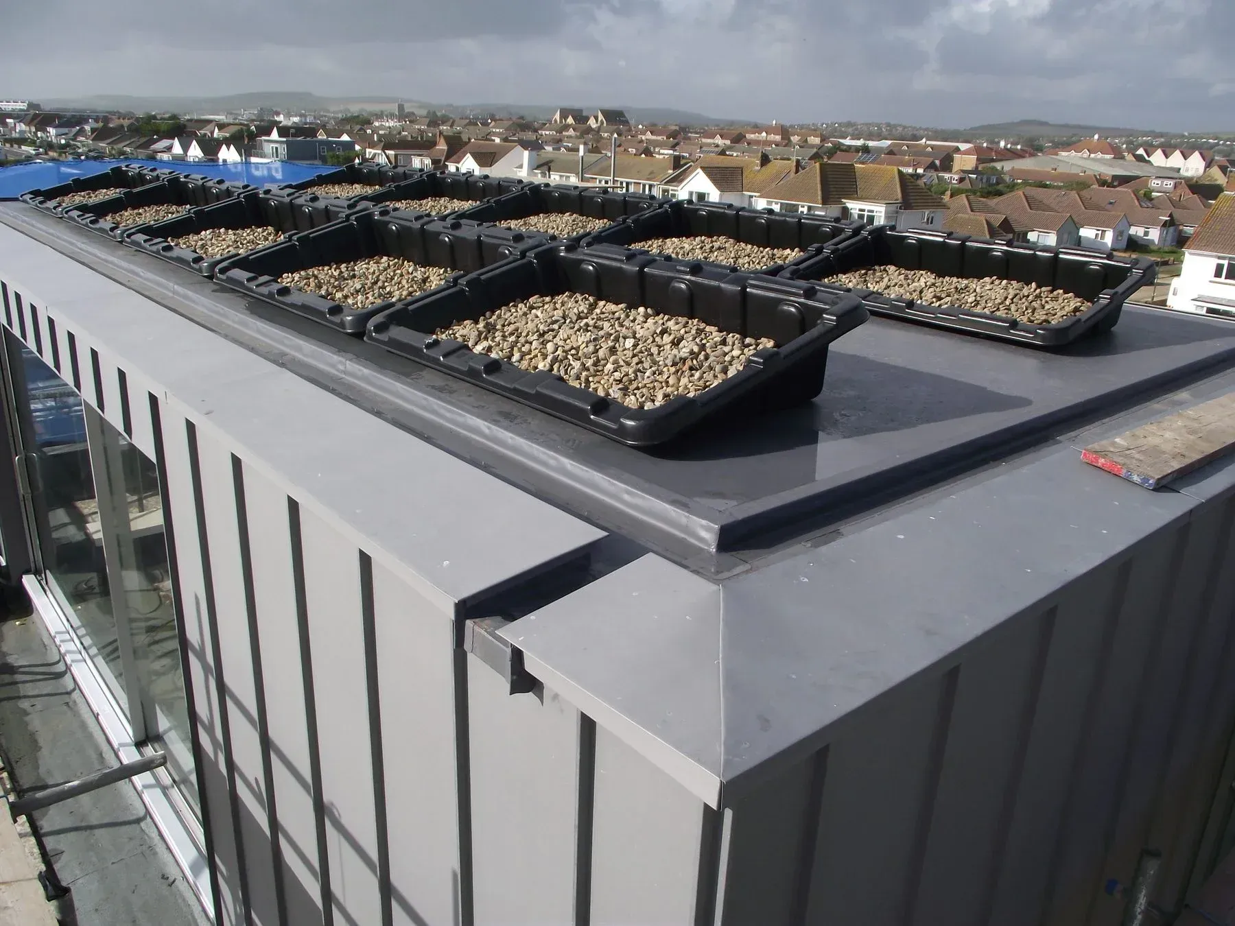 Solar PV installation on a flat roof